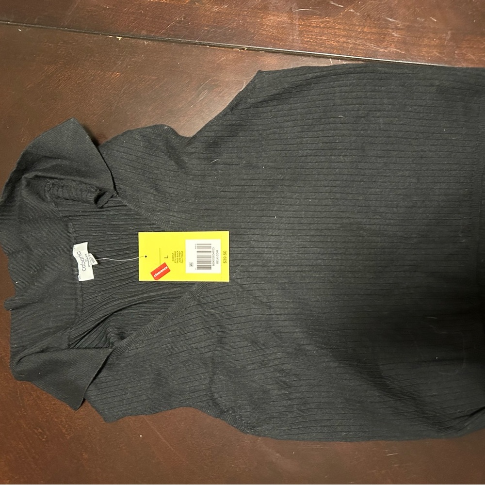 Calvin Klein Black Crop Top Ribbed Texture